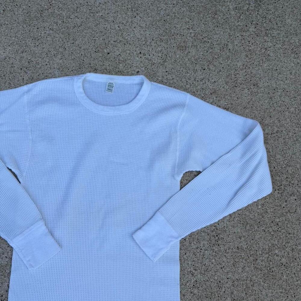 Vintage Sears white thermal shirt 80s medium